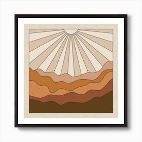 Abstract Sun Rays Square Art Print