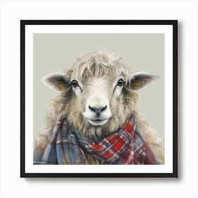 Watercolour Highland Sheep Blair Art Print