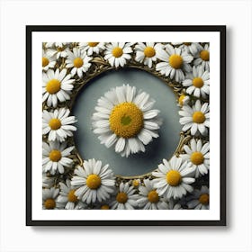 Frame Created From Chamomile On Edges And Nothing In Middle Trending On Artstation Sharp Focus St (7) Art Print