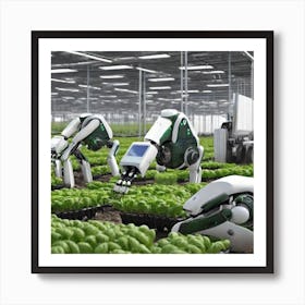 Robots In A Greenhouse Art Print