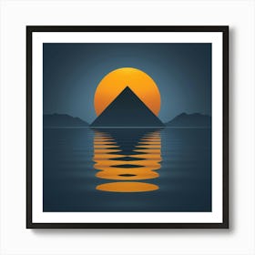 Sunset Over The Pyramids Art Print