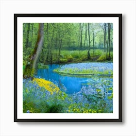 Bluebells In The Magical Woods Art Print