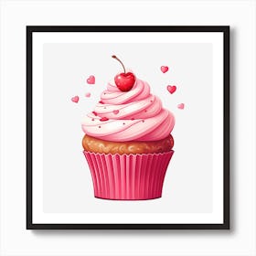 Valentine'S Day Cupcake Art Print