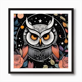 Spirit Zodiac owl Art Print