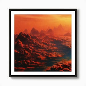 Sunset Over The Clouds Art Print