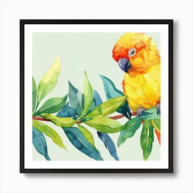 Parrot On A Branch Art Print