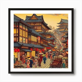 Asian Street Scene 1 Art Print