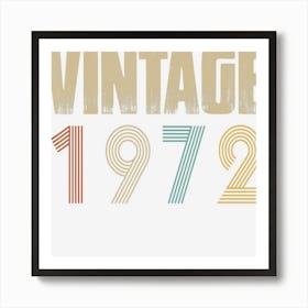 Retro Vintage 1972 Born In 1972 Birthday Gift Art Print