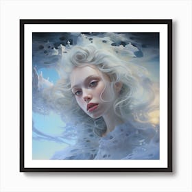 Girl With White Hair 1 Art Print