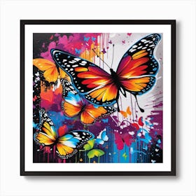 Colorful Butterflies 67 Art Print