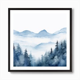 Watercolor Of A Forest Art Print