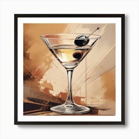 Watercolor Martini Cocktail with Motivational Quote Embrace the Unexpected_FY_IN_05 Art Print