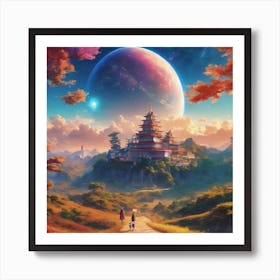 A Surreal Journey Through Time and Space Art Print