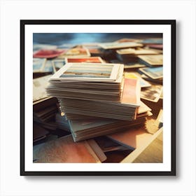 Pile Of Old Postcards Art Print