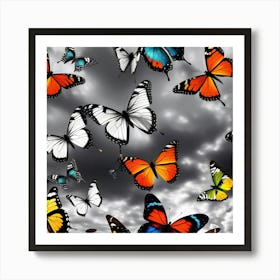 Colorful Butterflies In The Sky 5 Art Print