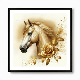Golden Horse 3 Art Print