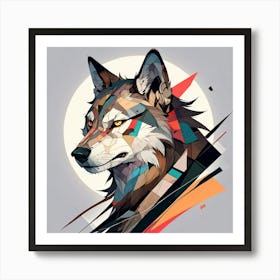 Cubism Art, Wolf Art Print