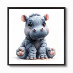 Cute Baby Hippo Poster