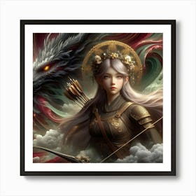Chinese Girl With Bow And Arrow Art Print