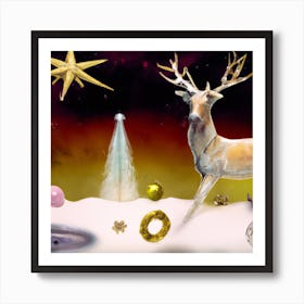 Christmas Reindeer 002 1 Art Print