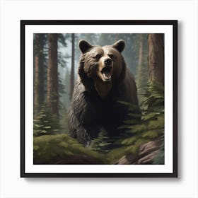 Grizzly Bear In The Forest 15 Art Print