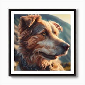 Hiking Dog having a Rest Art Print