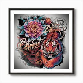 Tiger Tattoo 2 Art Print