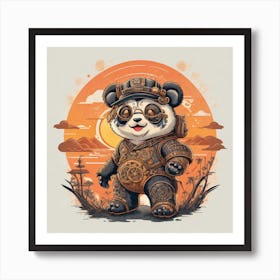 Steampunk Panda 2 Art Print