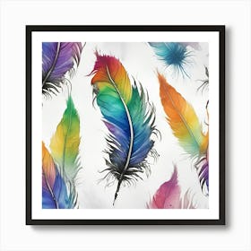 Rainbow Feathers 2 Art Print