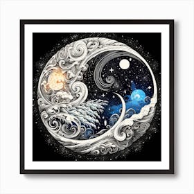 Yin Yang Yin 1 Art Print