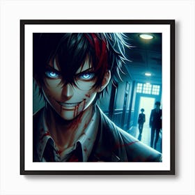 Anime Character With Blue Eyes Art Print