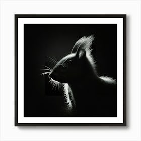 Black And White Portrait Of A Squirrel 1 Art Print