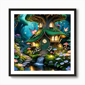 Fairy House In The Forest Art Print