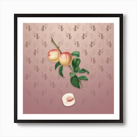 Vintage White Walnut Botanical on Dusty Pink Pattern n.0008 Art Print