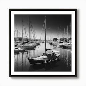 Black And White Marina 1 Art Print