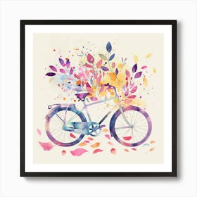 Watercolor Of A Bicycle Art Print