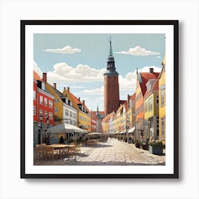 Street Scene In Copenhagen 1 Art Print