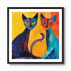 Kisha2849 Burmese Cats Colorful Picasso Style No Negative Space 7da02692 8f1a 41da Bffc 9a53dd0ee503 Art Print