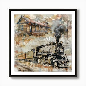 Vintage Steam Train 5 Art Print