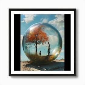 Tree In A Glass Ball Art Print