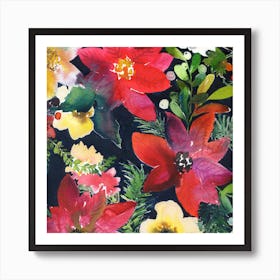 Poinsettias Art Print