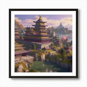 Asian Village 1 Art Print