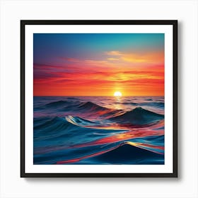 Sunset Over The Ocean 28 Art Print