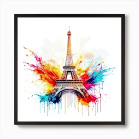 Paris Eiffel Tower pop art Art Print