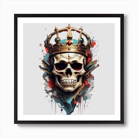 Skull With Crown Art Print