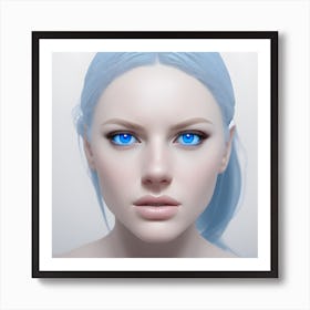 Blue Eyes woman Art Print