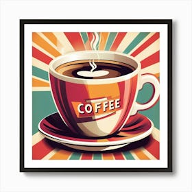 Retro Coffee Cup Vector 1 Art Print