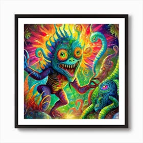 Psychedelic Monsters 4 Art Print