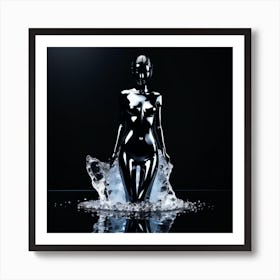 Futuristic Woman In Water Art Print
