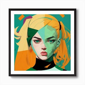 Girl With Green Hair Art Print